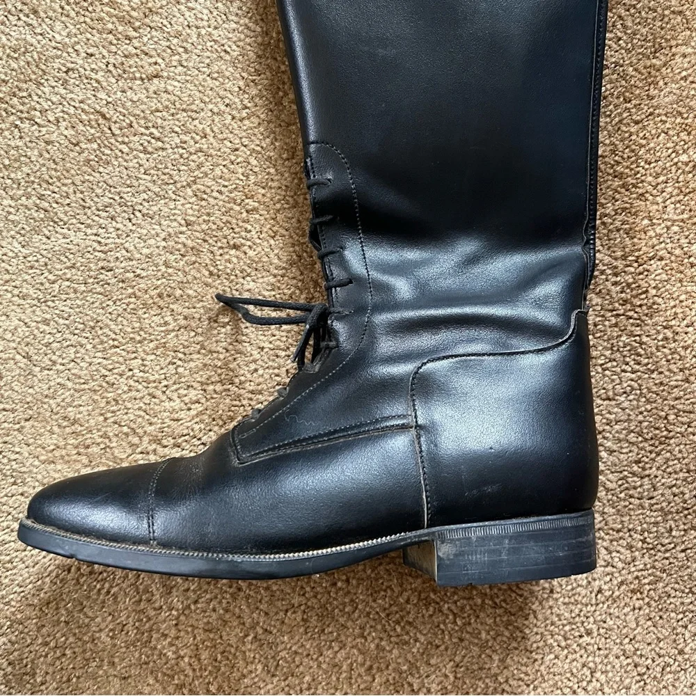 Women's Equestrian Horse Riding Boots Zip Black Lace Up Size US 7.5 European 38 - Picture 14 of 15